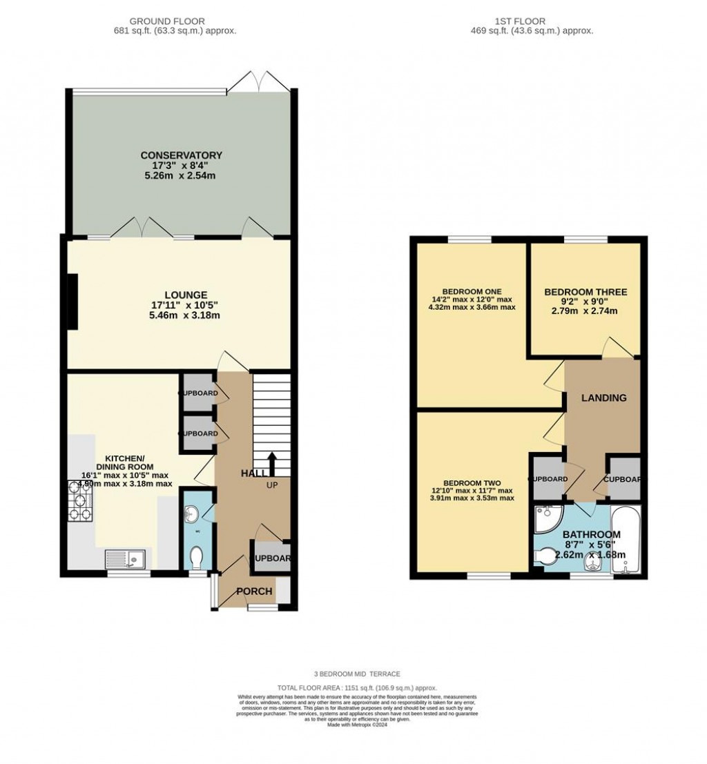 Floorplans For Pershore Road, Popley